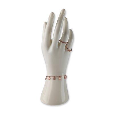 Sale Photo Thumbnail #403: 3pc Pura Vida Rose Tone Butterfly and Floral Bracelet and Rings