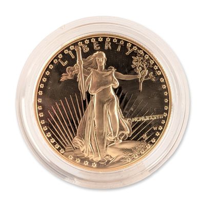 Sale Photo Thumbnail #245: 1987-W US American Gold Eagle Fifty-Dollar One Ounce Proof Coin