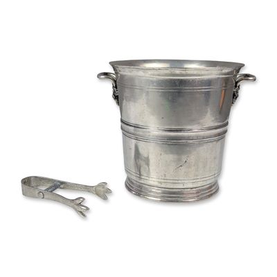 Sale Photo Thumbnail #293: 2pc Vintage Les ?tains de l'Anjou Pewter Ice Bucket and Tongs