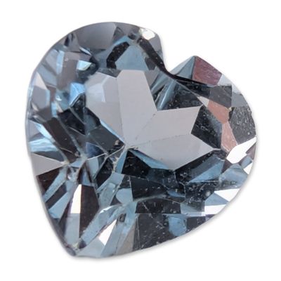 Sale Photo Thumbnail #442: Heart Shape Light Blue Faceted Loose Topaz Gemstone