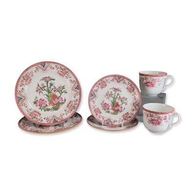 6pc Wedgwood England Chinoiserie Style Porcelain Tea Service