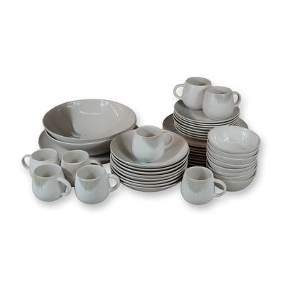 Sale Photo Thumbnail #584: 43pc Crate & Barrel Ora Stoneware Dinnerware Set, Service for 8