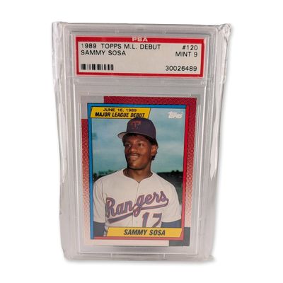 Sale Photo Thumbnail #480: 1990 Topps Major League Debut Sammy Sosa Card PSA 9