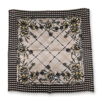 Sale Photo Thumbnail #660: Double D Ranch Silk Petro Plaid Western Square Scarf