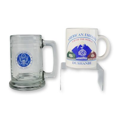 Sale Photo Thumbnail #319: 2pc Mugs American Embassy Tel Aviv and American Embassy Dushanbe