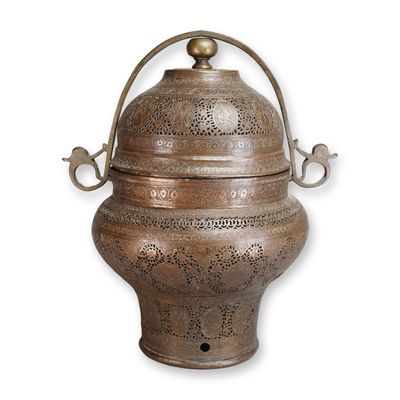 Sale Photo Thumbnail #612: North Indian Pierced Copper Lantern 19th Century