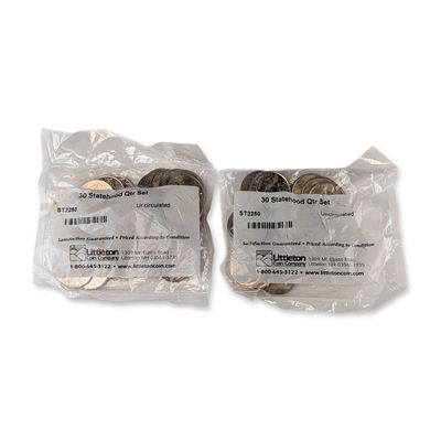 Sale Photo Thumbnail #698: 2 Bags of Littleton Coin Company US Statehood Quarters Thirty Coins to a Bag, Uncirculated