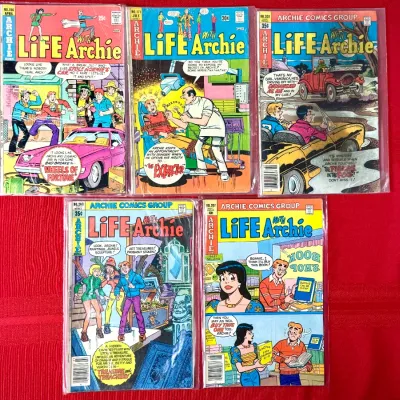 Sale Photo Thumbnail #72: Collection of five vintage Life with Archie comic books from the 1970s, individually sleeved.
