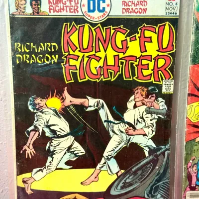 Sale Photo Thumbnail #773: DC Comics Richard Dragon Kung-Fu Fighter #4 comic book from November 1975, presented in a protective plastic sleeve.