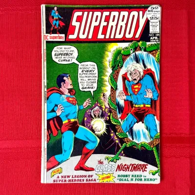 Sale Photo Thumbnail #78: Vintage Superboy #184 comic book from April 1972, published by DC Comics. The Bronze Age comic shows minor spine wear and light creasing along the edges.
