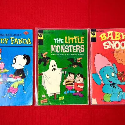 Sale Photo Thumbnail #808: Trio of vintage Whitman comic books, including Walter Lantz Andy Panda, The Little Monsters, and Baby Snoots.