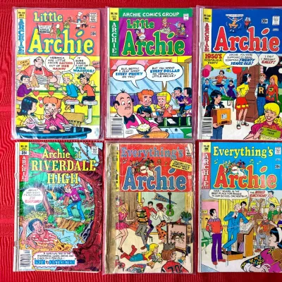 Sale Photo Thumbnail #70: Collection of six vintage Archie comic books from the 1970s and 1980s, individually sleeved for protection.