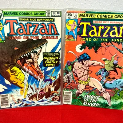 Sale Photo Thumbnail #797: Two bagged vintage Marvel Comics Tarzan, Lord of the Jungle comic books, including issues #18 (November 1978) and #15 (August 1978).
