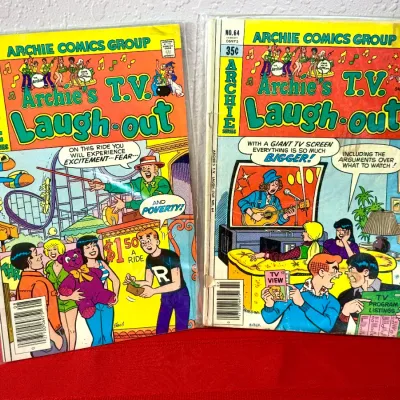 Sale Photo Thumbnail #761: Pair of vintage Archie's T.V. Laugh-Out comic books, including issues #82 and #64, each individually bagged.