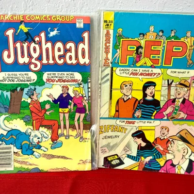 Sale Photo Thumbnail #749: Pair of vintage Archie Comics titles in plastic sleeves, including Jughead #314 and Pep #315.