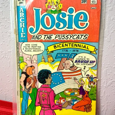 Sale Photo Thumbnail #750: Vintage Archie Series Josie and the Pussycats comic book No. 89 from June 1976, featuring a Bicentennial themed cover story.