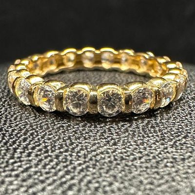 Sale Photo Thumbnail #185: 14k Gold CZ Bar-Set Band