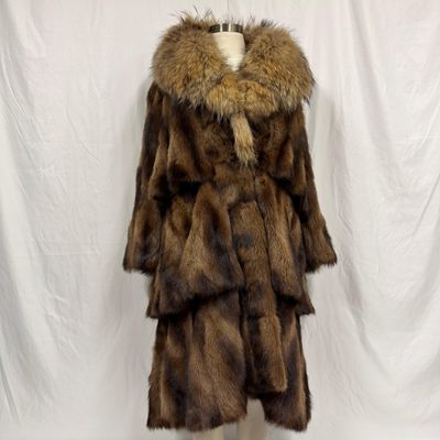 Sale Photo Thumbnail #285: Marmot Fur Layered Type Pattern Coat with Coyote Collar