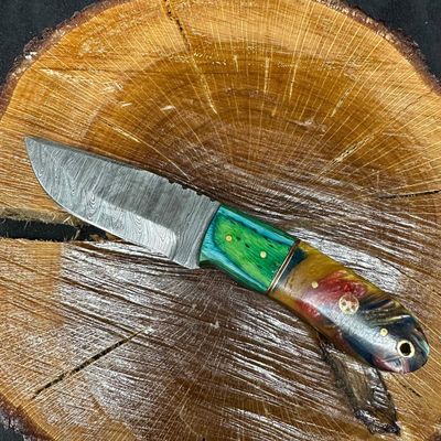 Sale Photo Thumbnail #492: Two Colorway Design Handle MHS Cutlery Fixed Blade Knife P83