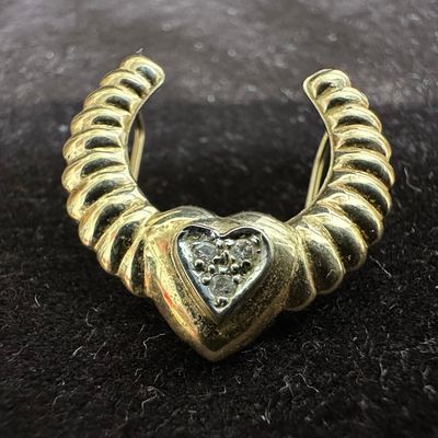 Sale Photo Thumbnail #149: 14K Gold Accent Diamond Accent Cluster Heart Jewelry Piece