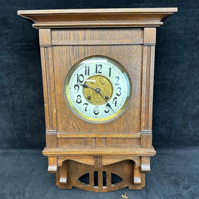 Antique Gustav Becker GW Art Nouveau Wall Clock with Ornate Brass Pendulum