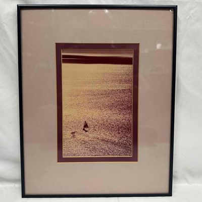 Sale Photo Thumbnail #496: Framed Sepia-Tone Sailboat Photograph