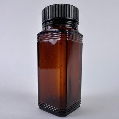 Sale Photo Thumbnail #238: Abbott Lab Medicine Bottle Brown Glass Made in USA Vintage Tablet Jar