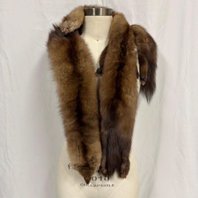 Sale Photo Thumbnail #318: Three Full Bodied Sable Fur Animal Scarf Piece Button Eyes