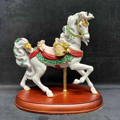 Sale Photo Thumbnail #204: Lenox Christmas Carousel Horse 1994 Hand Painted Porcelain Art Sculpture Figure