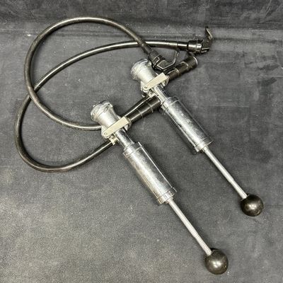 Pair of Stainless Steel Beer Keg Tap Pump Dispensers with Hoses