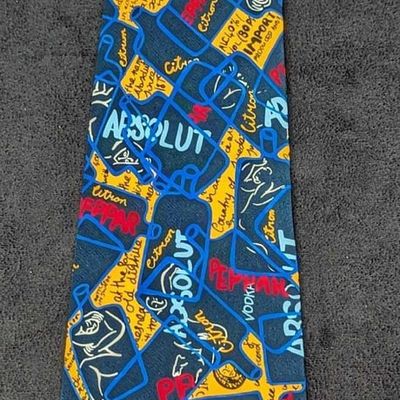 Absolut Vodka Nadia Roden Silk Tie & Handkerchief New