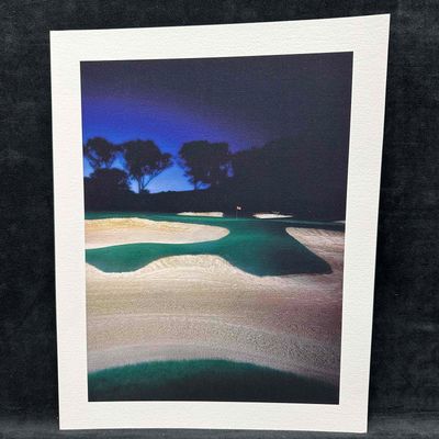 Sale Photo Thumbnail #498: Fine Art Print Lithograph Golf Course Nightscape Bunker and Green Scene GC2