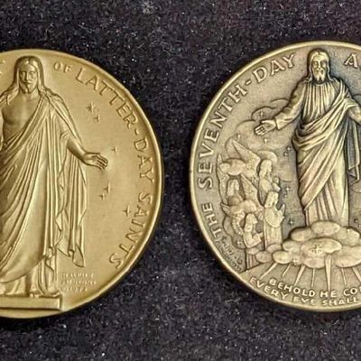 Sale Photo Thumbnail #339: Vintage Ralph Menconi Church Of Jesus Christ & Seventh Day Adventist Bronze Medals