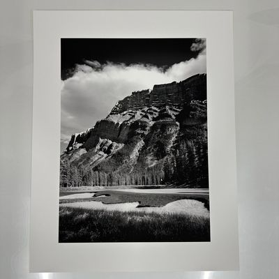 Sale Photo Thumbnail #359: Black and White Landscape Photograph Print Mountain and Golf Course Scene Large Format B