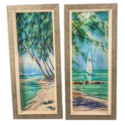 Two Framed Lois Brezinski Beach Sailing Prints