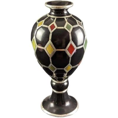 Sale Photo Thumbnail #101: Large 20" Resin Colorful Diamond Design Vase