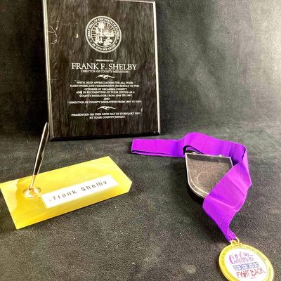 Sale Photo Thumbnail #326: American Cancer Society Relay For Life Medal, Plaque, And Pen Holder