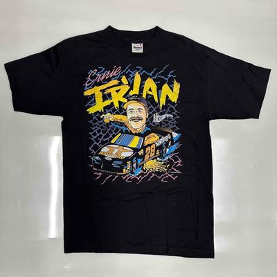 Sale Photo Thumbnail #259: Ernie Irvan Racing Tee NASCAR Vintage Black T-Shirt Race Cartoons Shirt