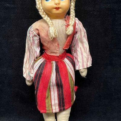 Sale Photo Thumbnail #156: Vintage Ethnic Folk Doll Poland On Stand