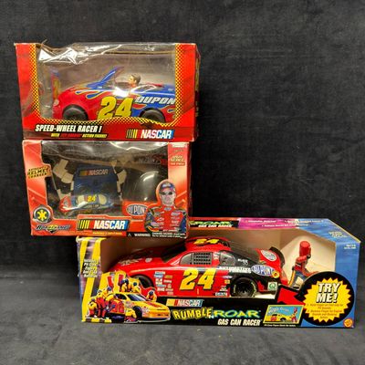 Sale Photo Thumbnail #399: Three #24 Jeff Gordon NASCAR Toy Race Cars Rumble N Roar