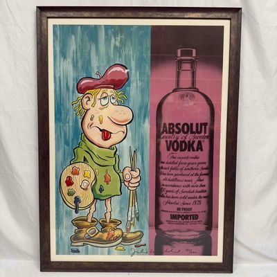Sale Photo Thumbnail #172: Julia Wachtel Absolut Vodka Ad Advertisement Framed Poster Print