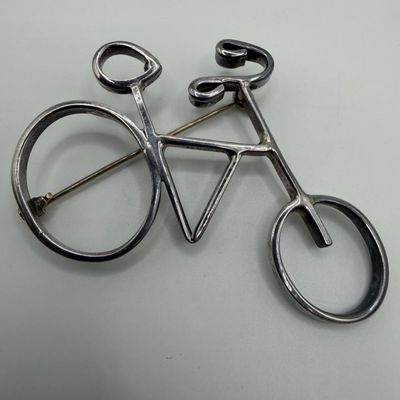 Taxco Mexico Sterling Silver Bicycle Brooch 925