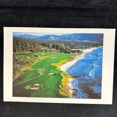 Sale Photo Thumbnail #350: Pebble Beach Coastal Aerial Color Photography Print California Golf Course 19 x 13
