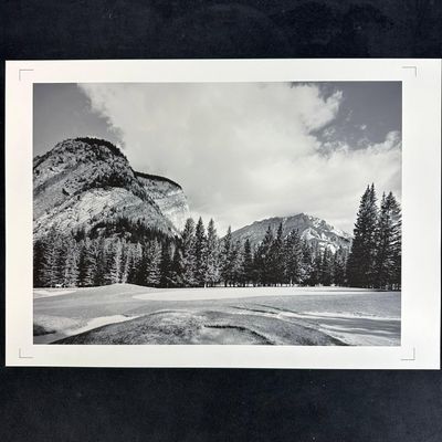 Sale Photo Thumbnail #367: Mountain Golf Course Landscape Black and White Photography Print
