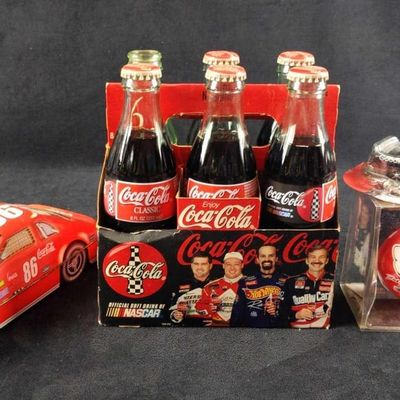 Sale Photo Thumbnail #250: Coca Cola NASCAR Bottles Tin Keychain Ornament