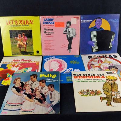 Sale Photo Thumbnail #183: Eight Vintage Polka Vinyl Records Yankovic 1