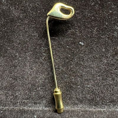 Sale Photo Thumbnail #142: 14K Gold Open Heart and 1/20 12K GF Post Stick Pin