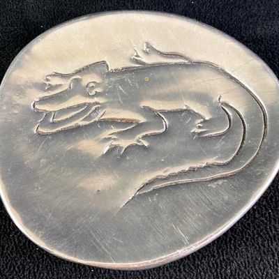 Mid-Century Aluminum Alligator Ashtray Hoselton