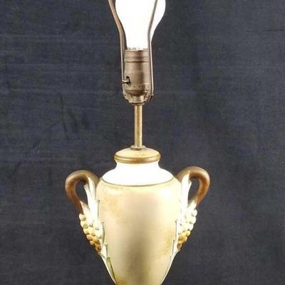 Sale Photo Thumbnail #174: Vintage Green and White Ceramic Table Lamp