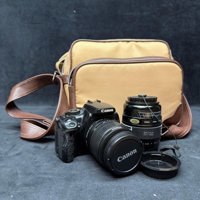 Sale Photo Thumbnail #416: Canon EOS Rebel XTi DSLR Camera with Canon and Sigma Lenses Bag